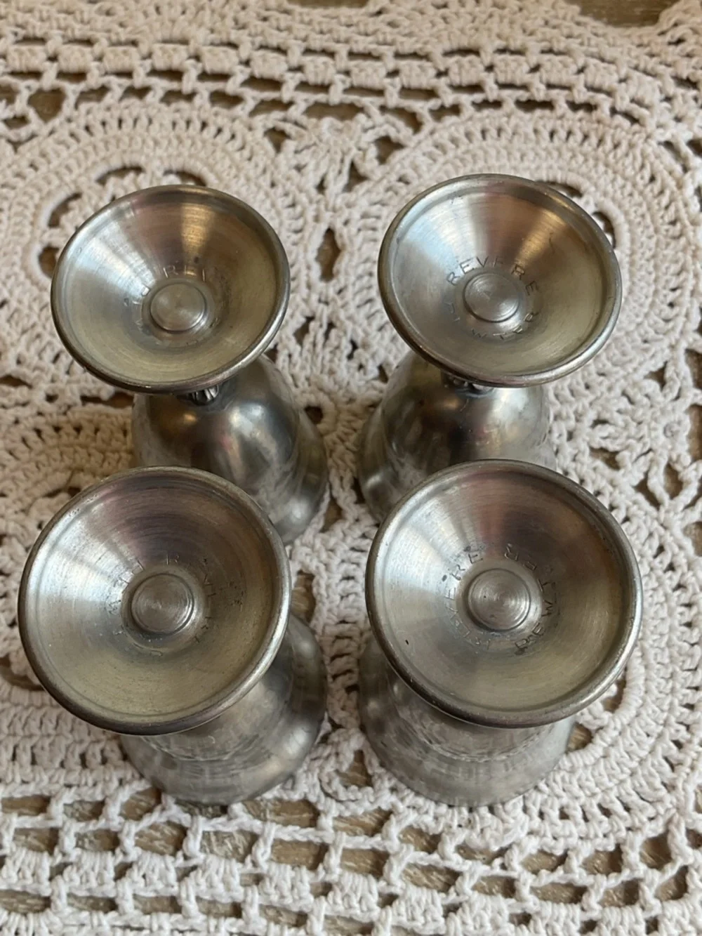 Vintage Revere Pewter cordial glasses- Set of 4 - Picture 6 of 7